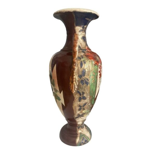 Vintage Vintage Satsuma Style Ornate Japanese Vase 10” - Picture 5 of 13